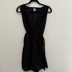 Laura Scott Classic Black Wrap Dress Size Medium